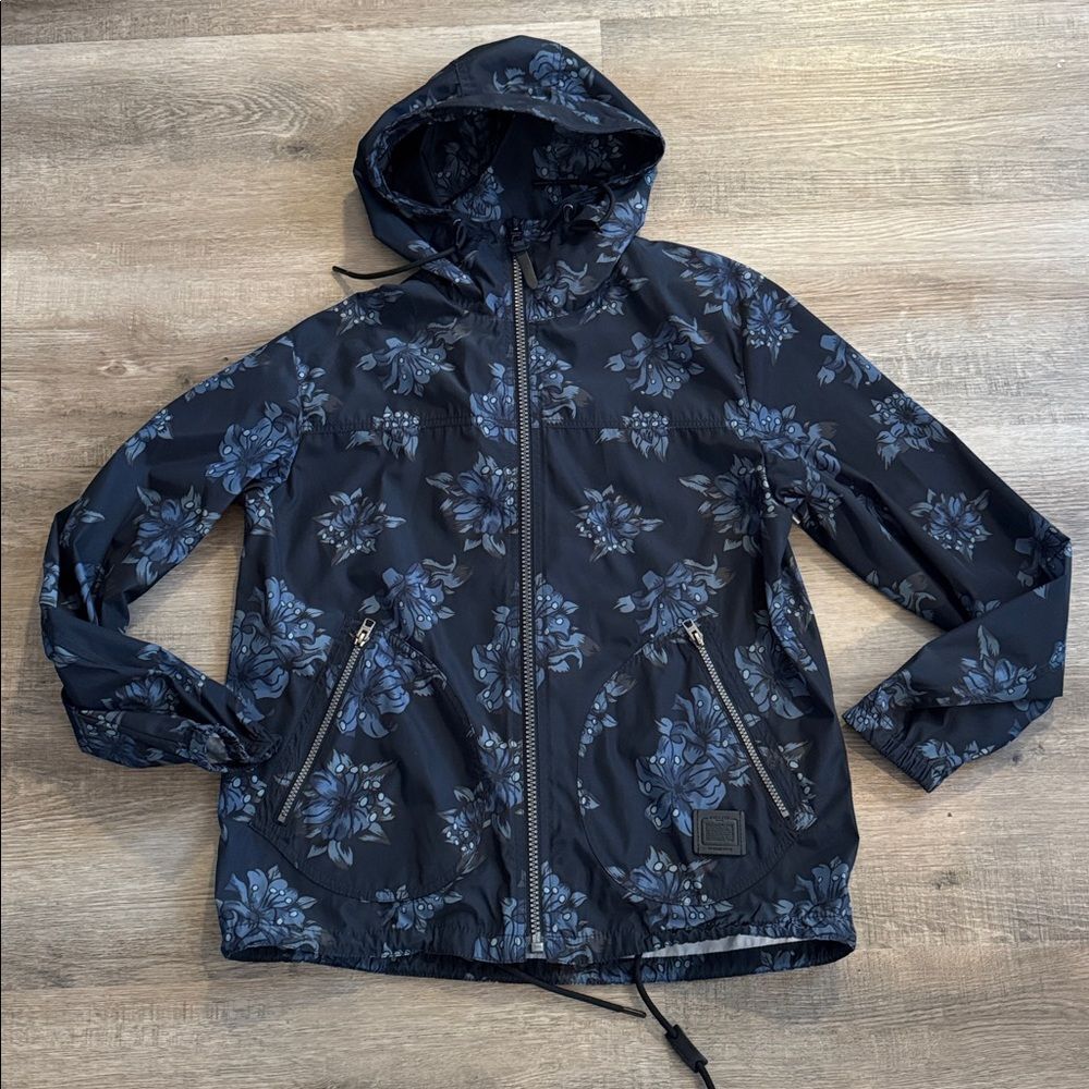Coach Blue Floral Rain Lightweight Jacket